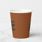 Handgezeichneter Weihnachtsbaum Braun  Pappbecher (Links)