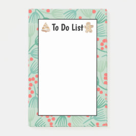 Handgezeichneter Weihnachtsbaum Evergreen Pine zu Post-it Klebezettel