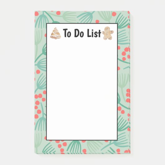 Handgezeichneter Weihnachtsbaum Evergreen Pine zu Post-it Klebezettel (Vorderseite)