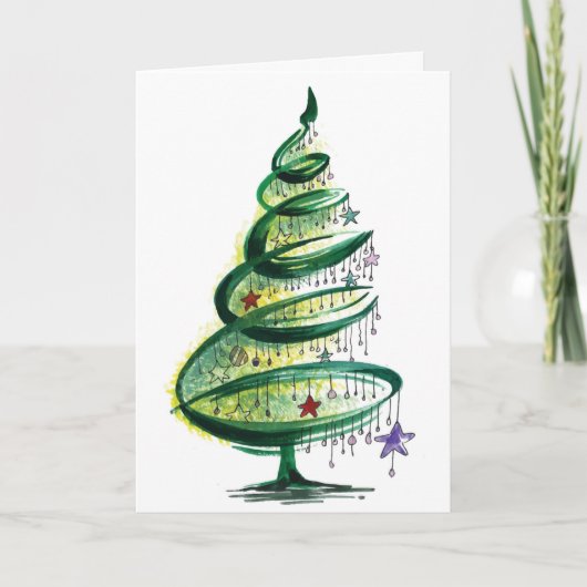 Handgezeichneter Weihnachtsbaum Karte (Vorderseite)
