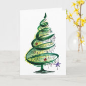 Handgezeichneter Weihnachtsbaum Karte (Gelbe Blume)