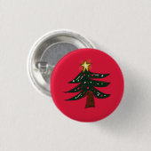Handgezeichneter Weihnachtsbaumstern Button (Vorne & Hinten)