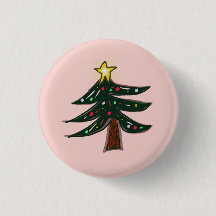 Handgezeichneter Weihnachtsbaumstern Rosa