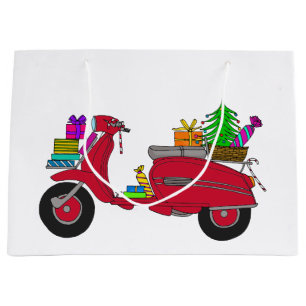 Handgezeichneter Weihnachtsroller Große Geschenktüte