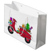 Handgezeichneter Weihnachtsroller Große Geschenktüte (Vorderseite Schrägansicht)