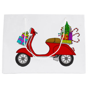 Handgezeichneter Weihnachtsroller Große Geschenktüte