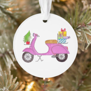 Handgezeichneter Weihnachtsroller mit Geschenken O Ornament