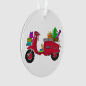 Handgezeichneter Weihnachtsscooter mit Geschenken Ornament (Vorderseite)