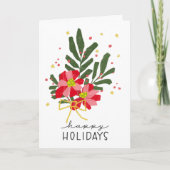 Handgezeichneter Weihnachtssternstrauß Feiertagskarte (Vorderseite)