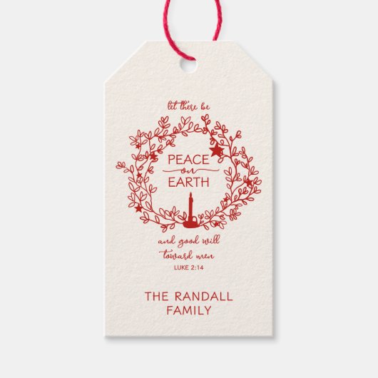 Handgezeichneter Weltfrieden christlich Verse Geschenkanhänger (Vorderseite)