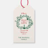 Handgezeichneter Weltfrieden christlich Verse Geschenkanhänger (Vorderseite)