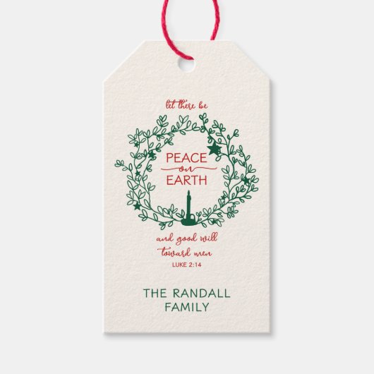 Handgezeichneter Weltfrieden christlich Verse Geschenkanhänger (Vorderseite)