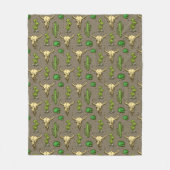 Handgezeichneter westlicher Bullenschädel Wüstenka Fleecedecke (Vorderseite)