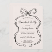 Handgezeichneter Whimsical Ribbon Brunch und Bubbl Einladung (Vorne/Hinten)