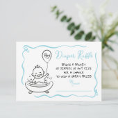 Handgezeichneter Windelkreuz Einladung (Stehend Vorderseite)