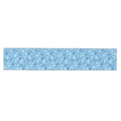 Handgezeichneter Winterpattern blauer Tischläufer (Horizontal)