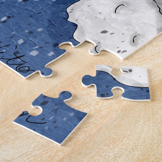 Handgezeichneter Wintertag, englische Hütte Puzzle (Seite)