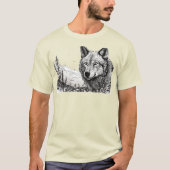 HANDGEZEICHNETER WOLF, T-Shirt (Vorderseite)