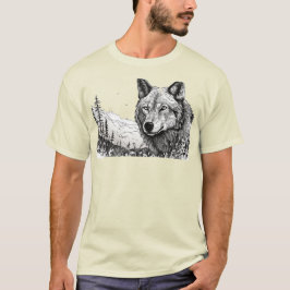 HANDGEZEICHNETER WOLF, T-Shirt