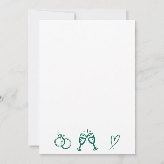 Handgezeichnetes 55-jähriges Party zum Hochzeitsta Einladung (Rückseite)