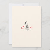 Handgezeichnetes Abendessen am Abend vor der Probe Einladung (Rückseite)