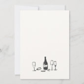 Handgezeichnetes Abendessen bei Hochzeitsfeier Pro Einladung (Rückseite)