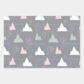 Handgezeichnetes, abstraktes Design, Berge, grau, Geschenkpapier Set (Vorderseite 2)