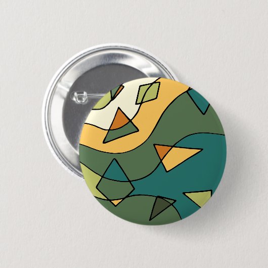 Handgezeichnetes abstraktes Vintage-Design Button (Vorne & Hinten)