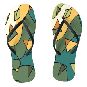 Handgezeichnetes abstraktes Vintages Design Badesandalen
