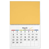 Handgezeichnetes abstraktes Vintages Design Kalender (Mär 2026)