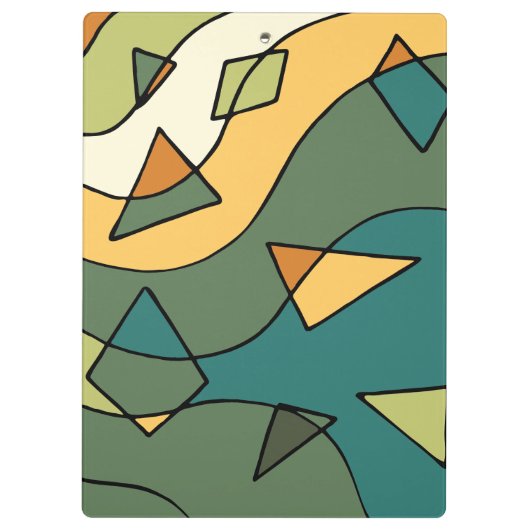 Handgezeichnetes abstraktes Vintages Design Klemmbrett (Rückseite)
