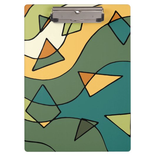 Handgezeichnetes abstraktes Vintages Design Klemmbrett (Vorderseite)
