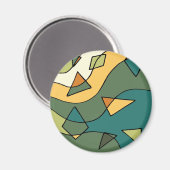 Handgezeichnetes abstraktes Vintages Design Magnet (Vorderseite/Rückseite)