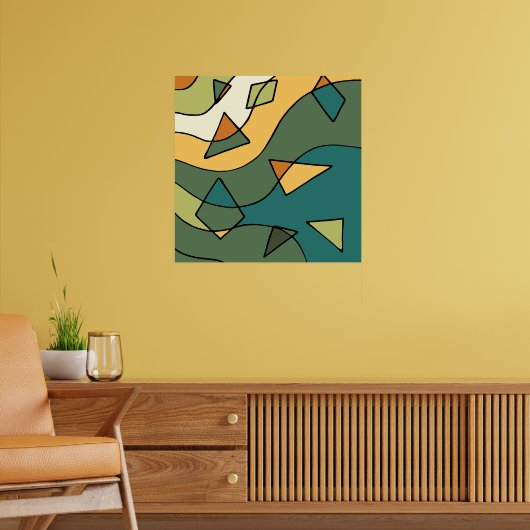 Handgezeichnetes abstraktes Vintages Design Poster (Wohnzimmer 2)