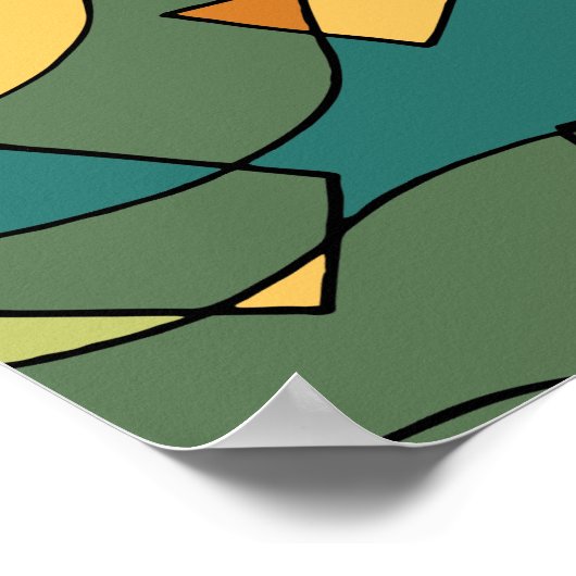 Handgezeichnetes abstraktes Vintages Design Poster (Ecke)