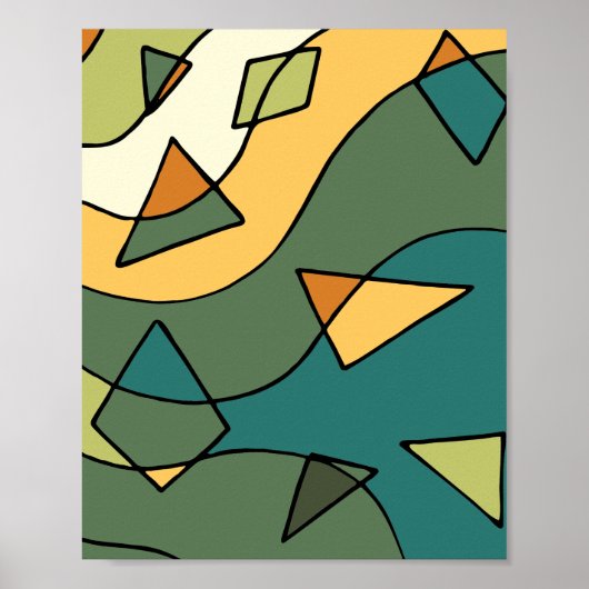 Handgezeichnetes abstraktes Vintages Design Poster (Vorne)