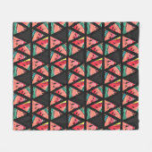 Handgezeichnetes Abstraktes Wassermelonmuster Fleecedecke (Vorderseite (Horizontal))