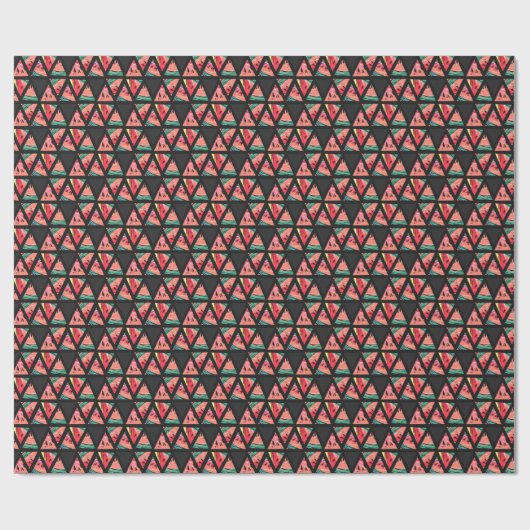 Handgezeichnetes Abstraktes Wassermelonmuster Geschenkpapier (Flach)
