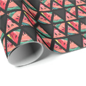 Handgezeichnetes Abstraktes Wassermelonmuster Geschenkpapier (Rolleneckpunkt)