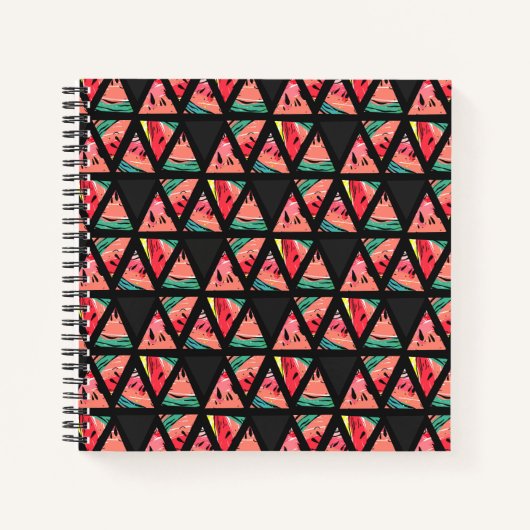 Handgezeichnetes Abstraktes Wassermelonmuster Notizblock (Vorderseite)