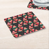 Handgezeichnetes Abstraktes Wassermelonmuster Rechteckiger Pappuntersetzer (angewinkelt)