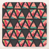 Handgezeichnetes Abstraktes Wassermelonmuster Rechteckiger Pappuntersetzer (Vorderseite)