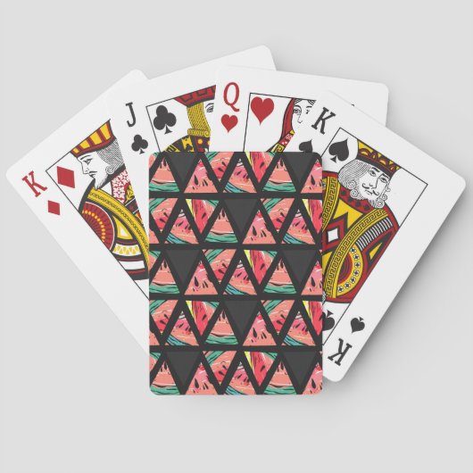 Handgezeichnetes Abstraktes Wassermelonmuster Spielkarten (Rückseite)