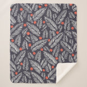 Handgezeichnetes abstraktes Weihnachtsgrün, rot he Sherpadecke (Vorderseite)