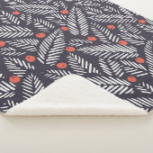 Handgezeichnetes abstraktes Weihnachtsgrün, rot he Sherpadecke (3/4)