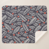 Handgezeichnetes abstraktes Weihnachtsgrün, rot he Sherpadecke (Vorderseite (Horizontal))