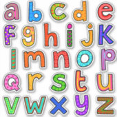 Handgezeichnetes Alphabet-Set Aufkleber (Vorderseite)
