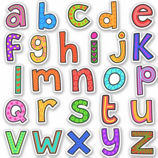 Handgezeichnetes Alphabet-Set Aufkleber (Vorderseite)