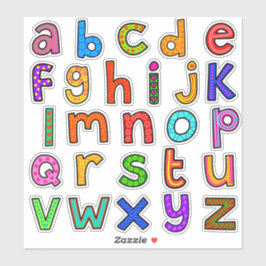 Handgezeichnetes Alphabet-Set Aufkleber