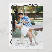 Handgezeichnetes altes Geld Save the Date Foto Einladung (Vorne/Hinten)